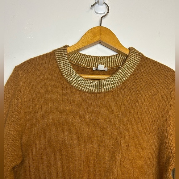 VTG Y2K Gap Sweater Mens L Metallic Wool Pullover Brown Minimalist Cozy Warm - Picture 4 of 11